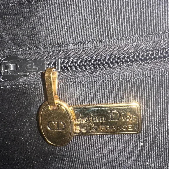 CHRISTIAN DIOR KISS-LOCK CLUTCH / CROSSBODY BROWN LEATHER